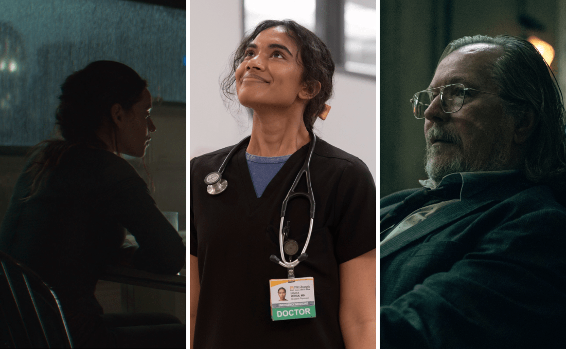 A collage featuring Andor, The Pitt, and Slow Horses